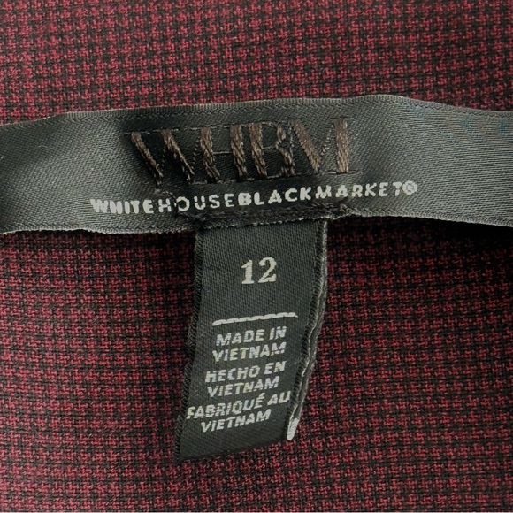WHBM Signature Blazer Houndstooth Two Button Suiting Jacket Red Black Size 12 - Picture 6 of 15